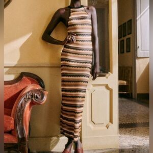 Sezane Yanelle Dress Geo Stripe - Size M